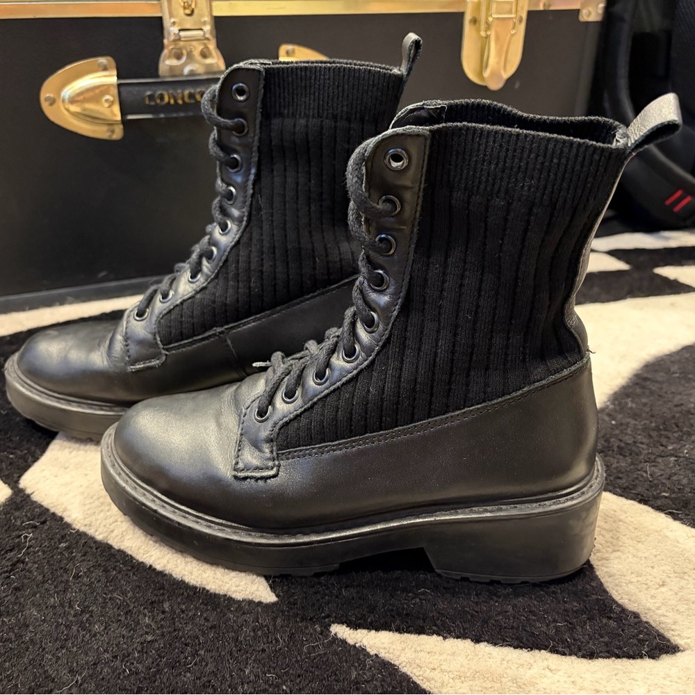 Steve Madden Black Veeta Combat Boots